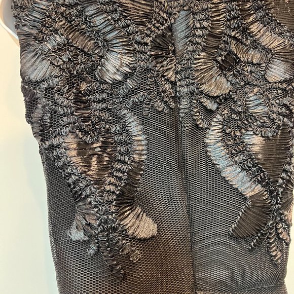 MAJE - BLACK EMBROIDERED DRESS with Mesh Overlay Size 2-4 US, Size 1 EU - Picture 13 of 14